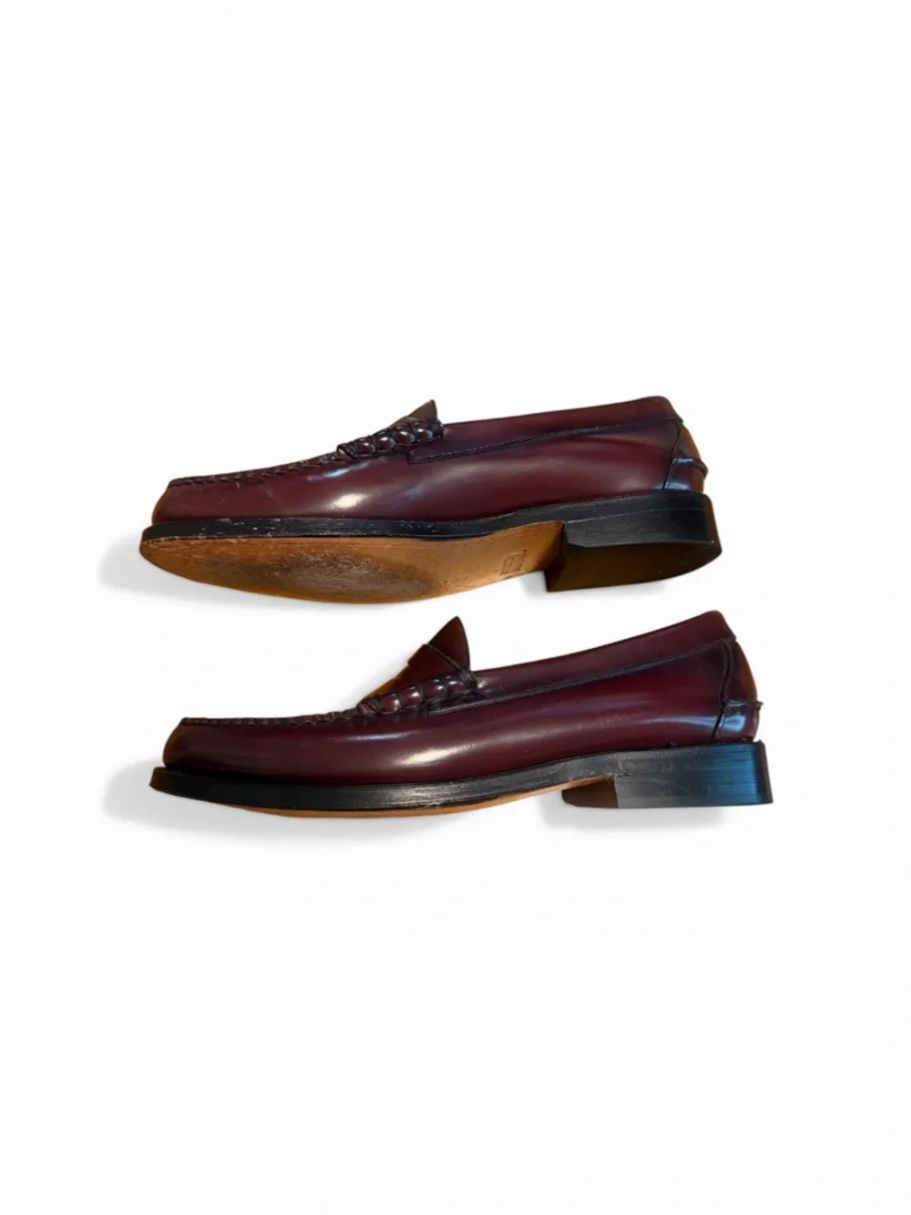 Johnston & Murphy Burgundy Leather Penny Loafers